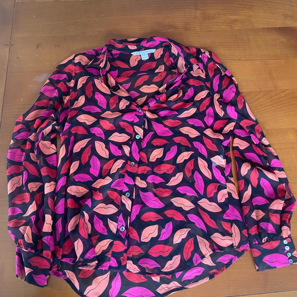 Sheer DIANE VON FURSTENBERG long sleeve blouse